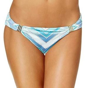 Bar III Crystal Blue Side Tab Bikini Bottoms